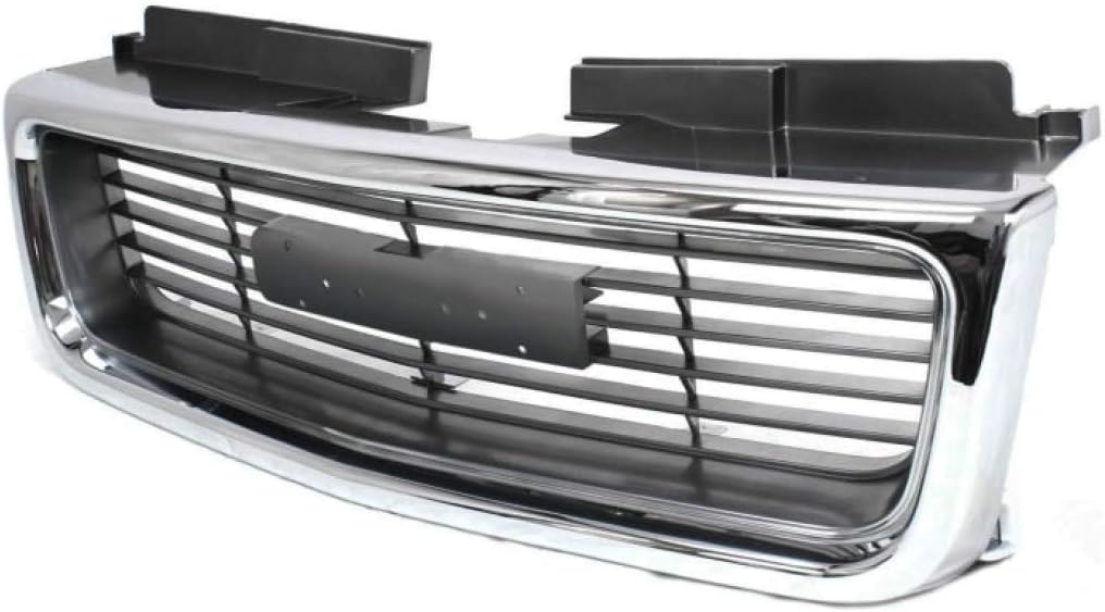 Chrome Shell Grille Assembly with Painted Silver/Gray Insert for GMC Jimmy 1998-2001 K216