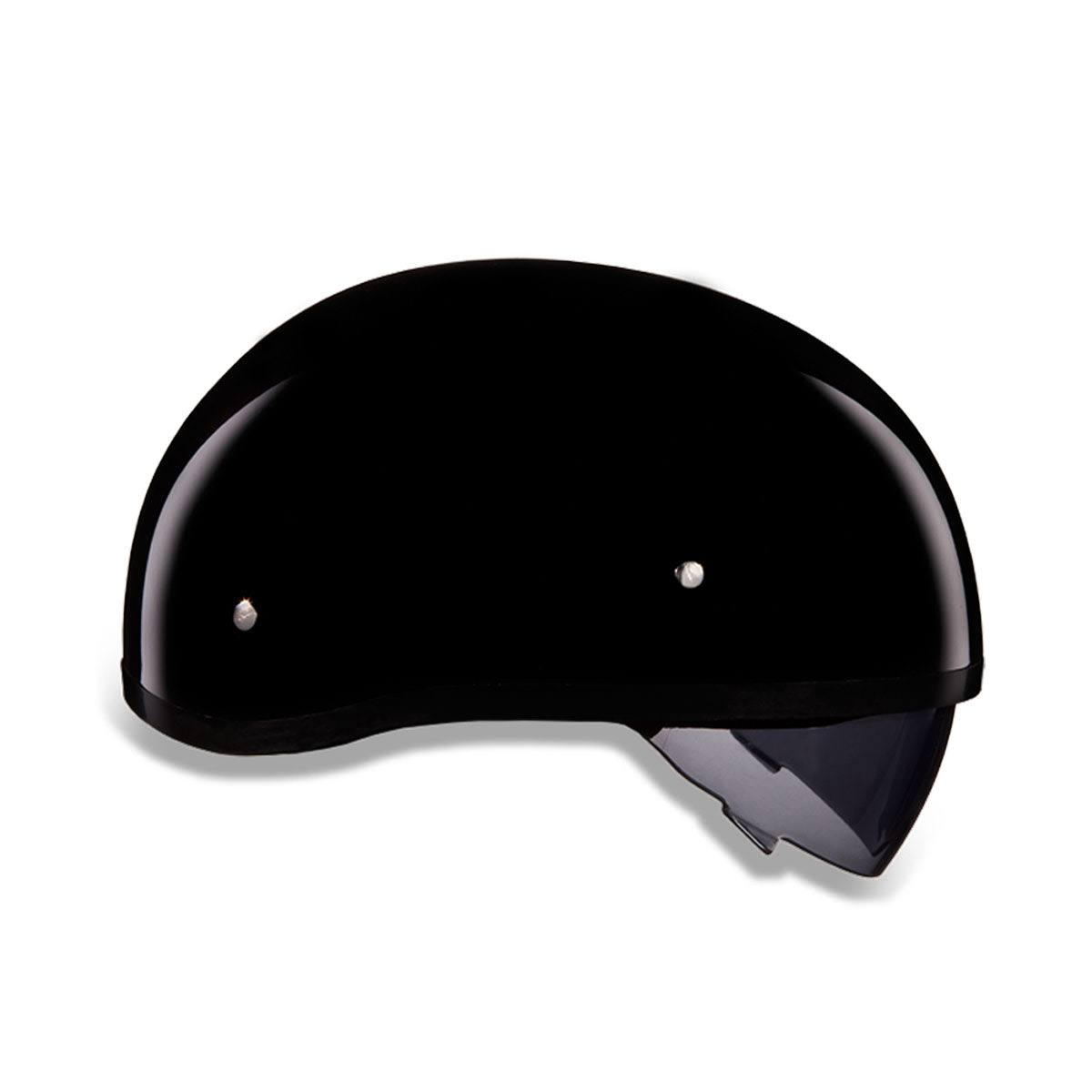 Hi-Gloss Black Half Helmet with Inner Shield H266