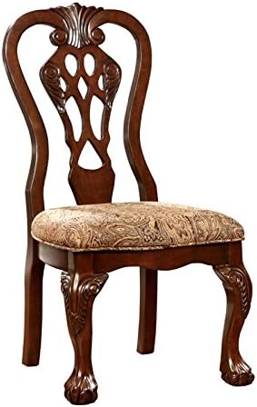 Brown Cherry Wood Padded Dining Chair (Set of 2) C840309