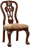 Brown Cherry Wood Padded Dining Chair (Set of 2) C840309