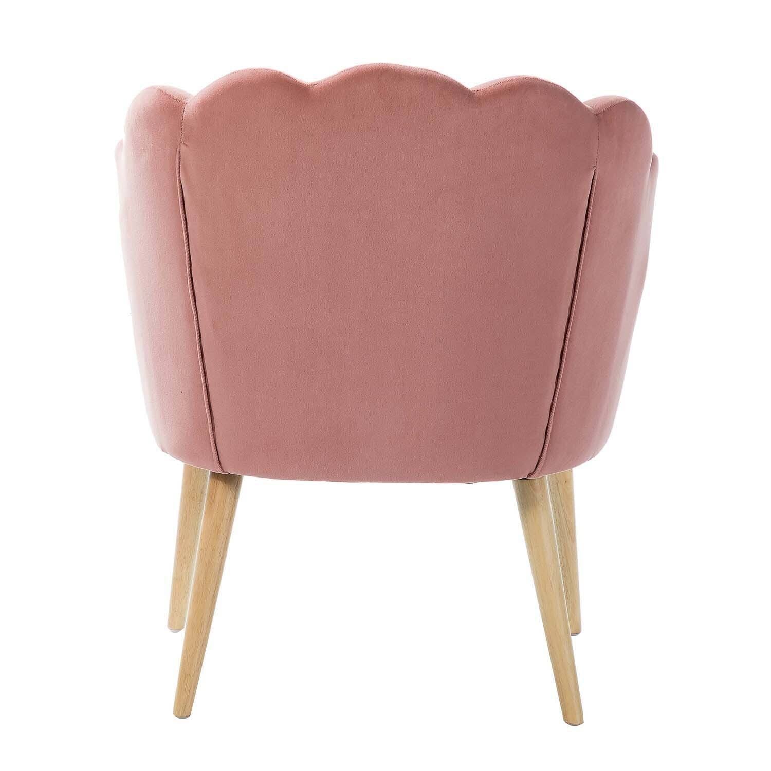 Scalloped Velvet Arm Chair with Tufted Back, Set of 2 - Green I24297