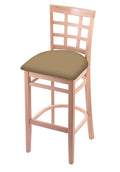 30x22 Bar Stool with Natural Finish and Canter Sand Seat I539289