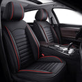 Black Red Leather Car Seat Covers 2 Pcs Z221650