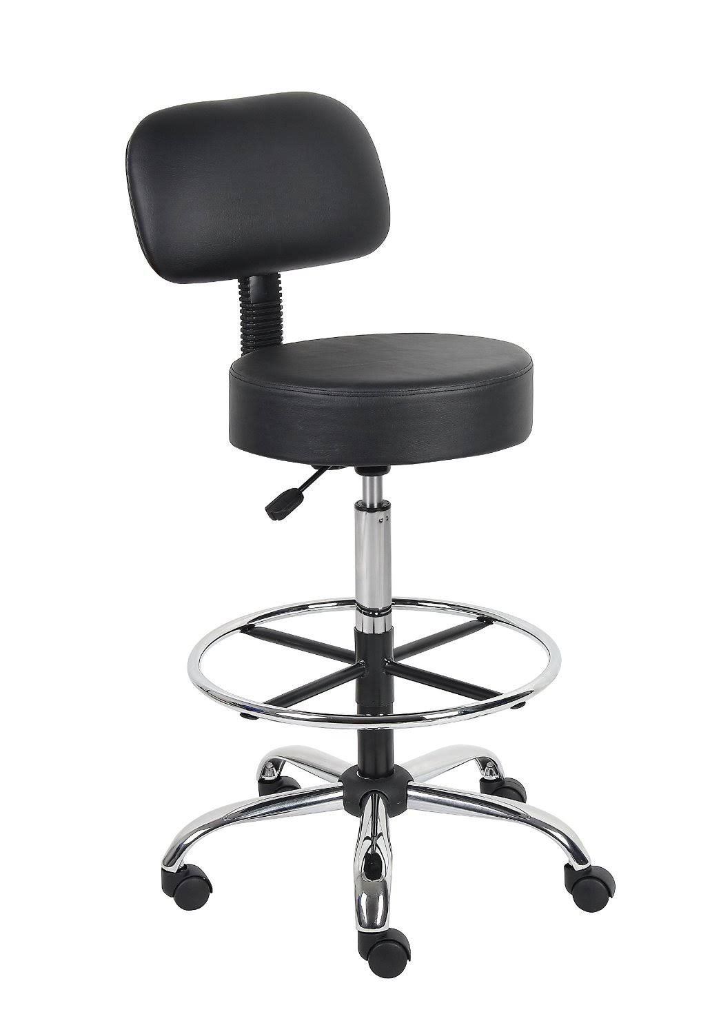 Black Drafting Stool with Back N5538