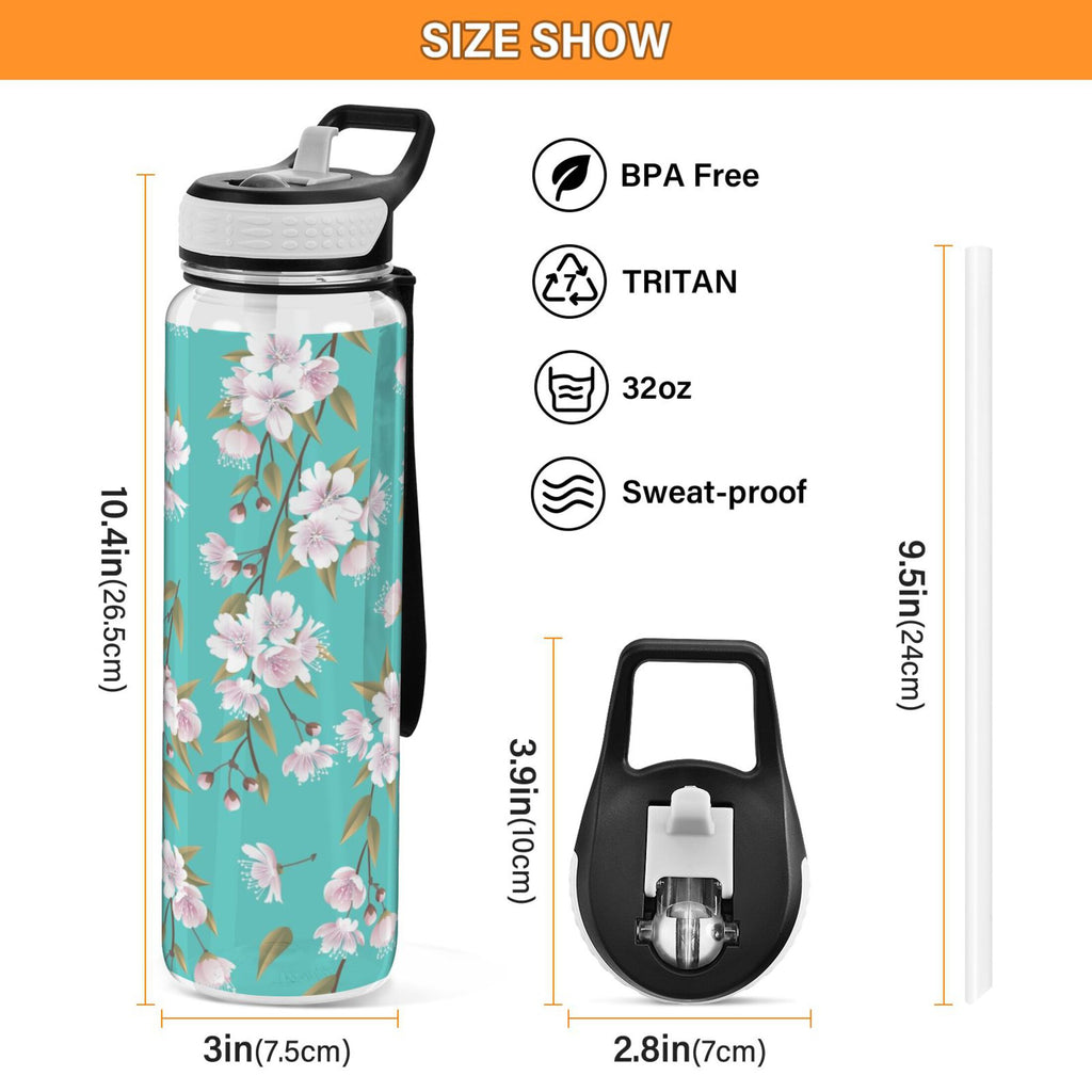 32oz Tritan Leakproof Clear Sports Water Bottle H221104