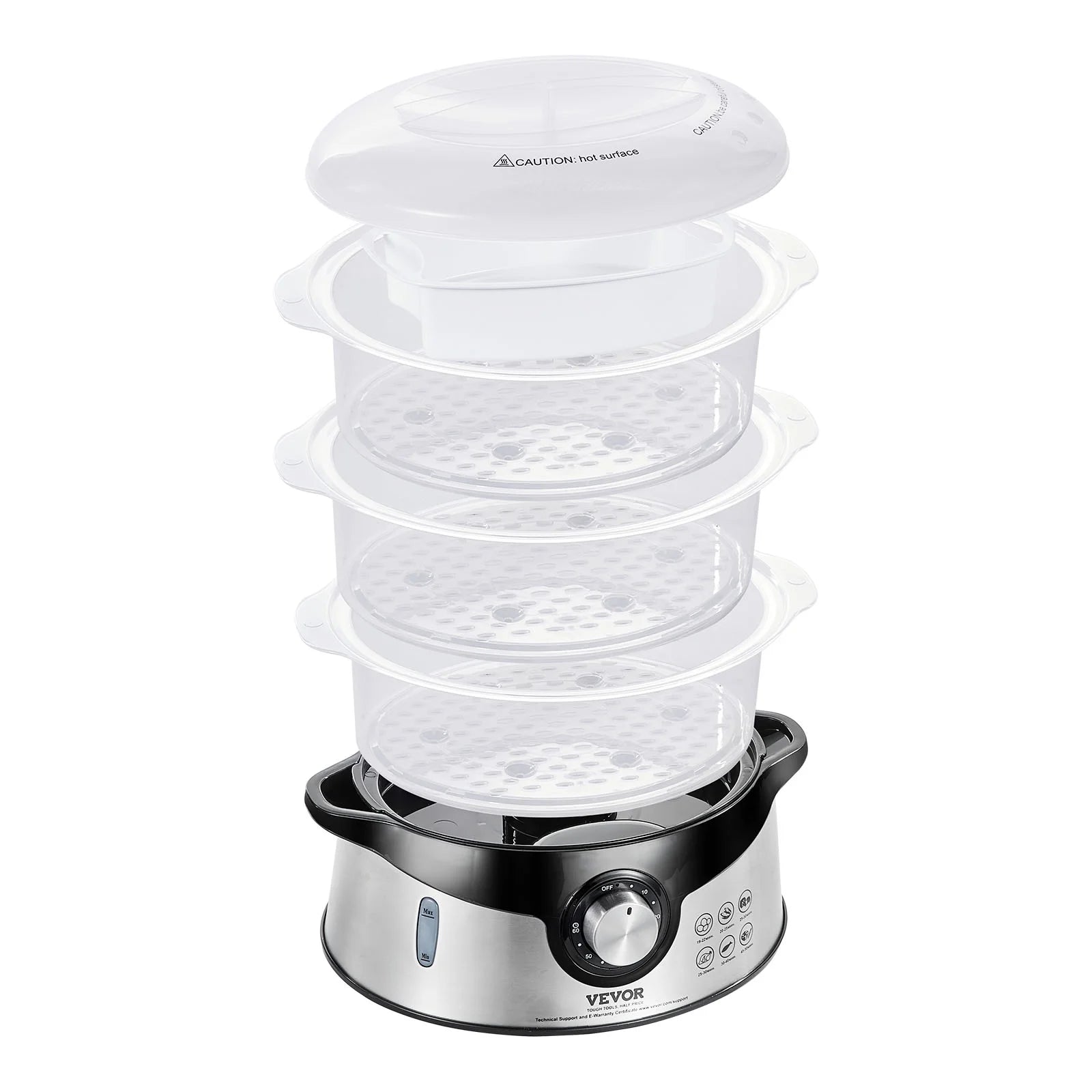 9.5Qt Electric Food Steamer 3-Tier 800W T395