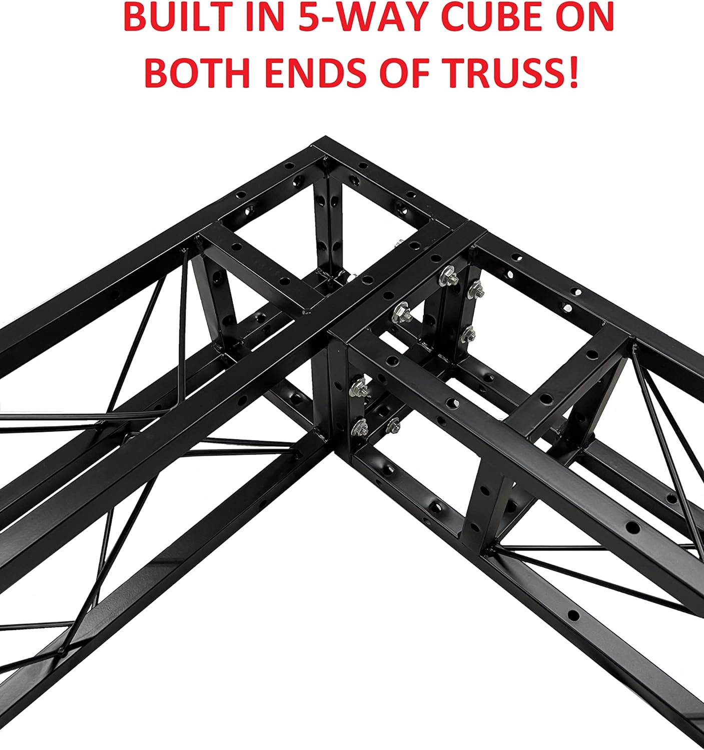 Black Square Metal Arch Truss 8 Ft. Width 7 ft. Height Portable DJ Lighting System N8212