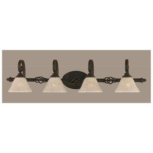 4 Light Bath Bar Fixture with Italian Bubble Glass F8597