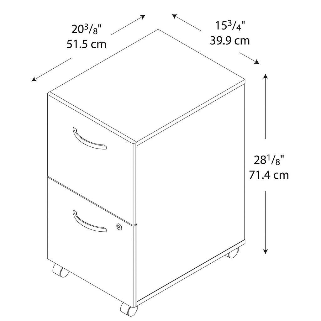 Natural Cherry 2-Drawer Mobile Filing Cabinet S43509