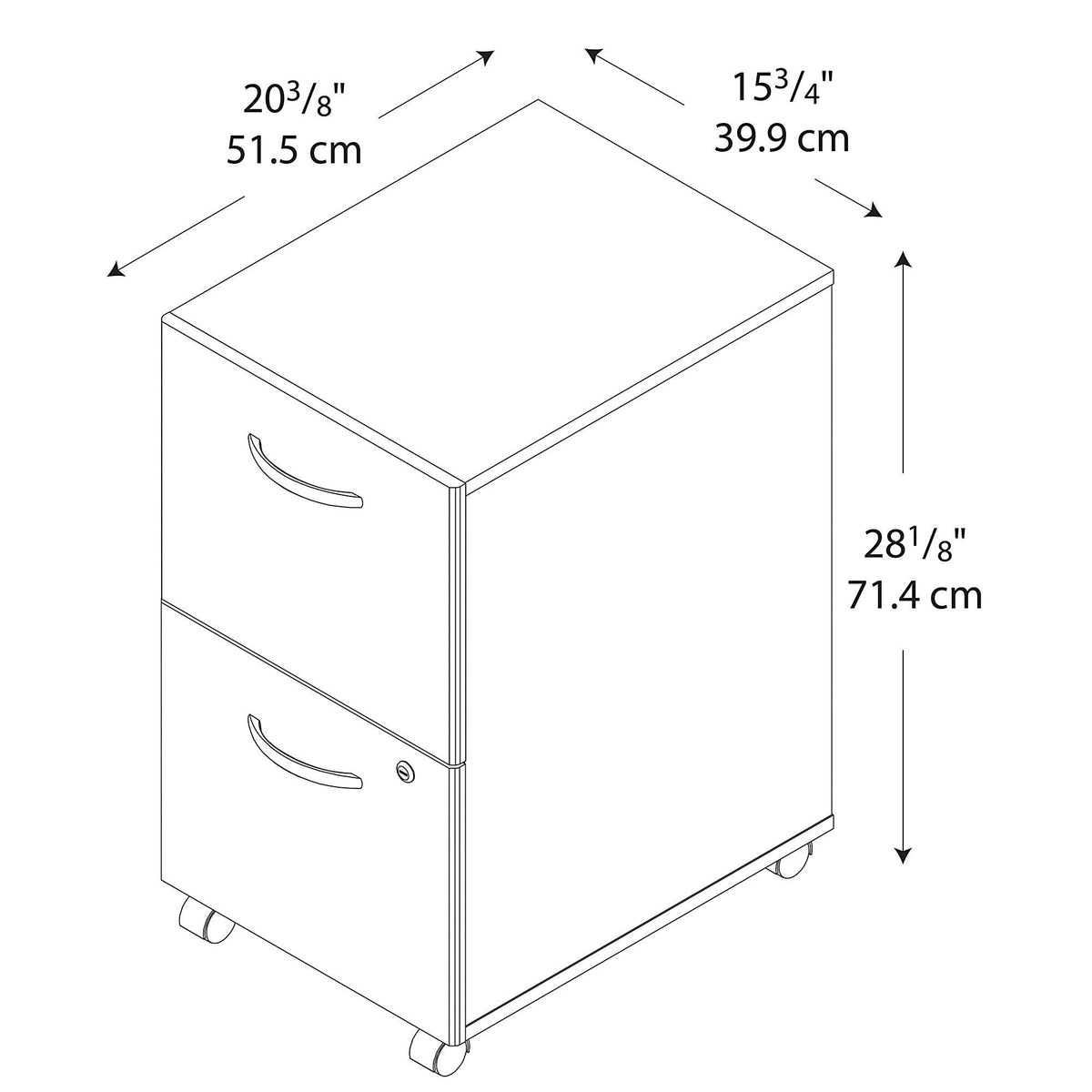 Natural Cherry 2-Drawer Mobile Filing Cabinet S43509
