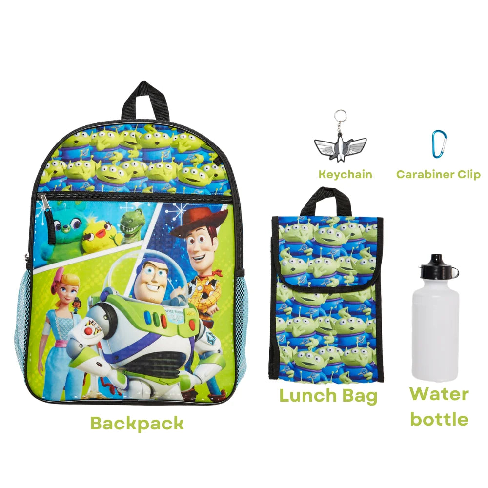 5 Piece Set Kids Backpack with Lunch Bag and Water Bottle 16 inch D19867