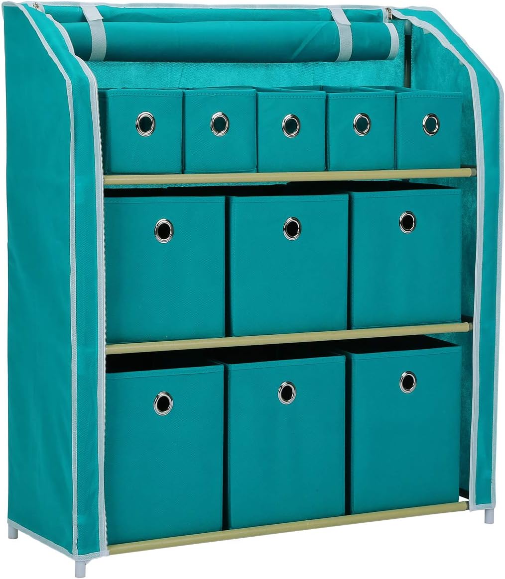Multi-Bin Storage Cabinet with Metal Shelf Frame U886