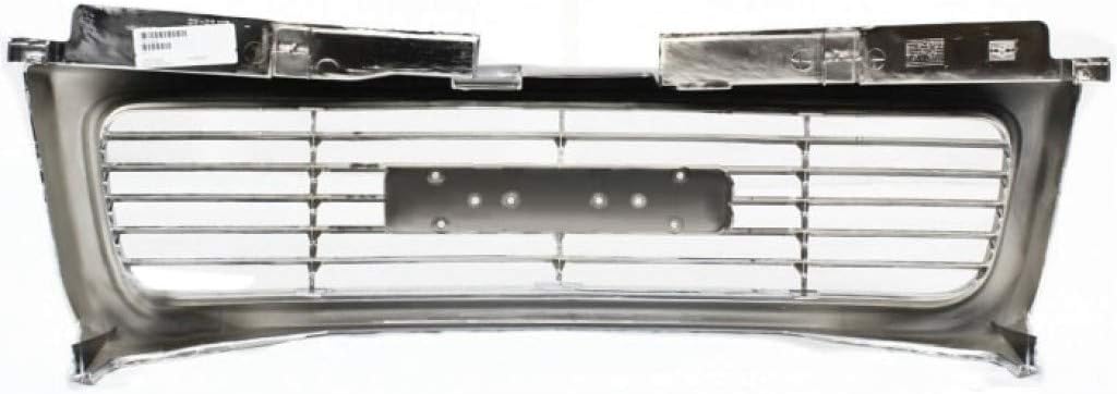 Chrome Shell Grille Assembly with Painted Silver/Gray Insert for GMC Jimmy 1998-2001 K216