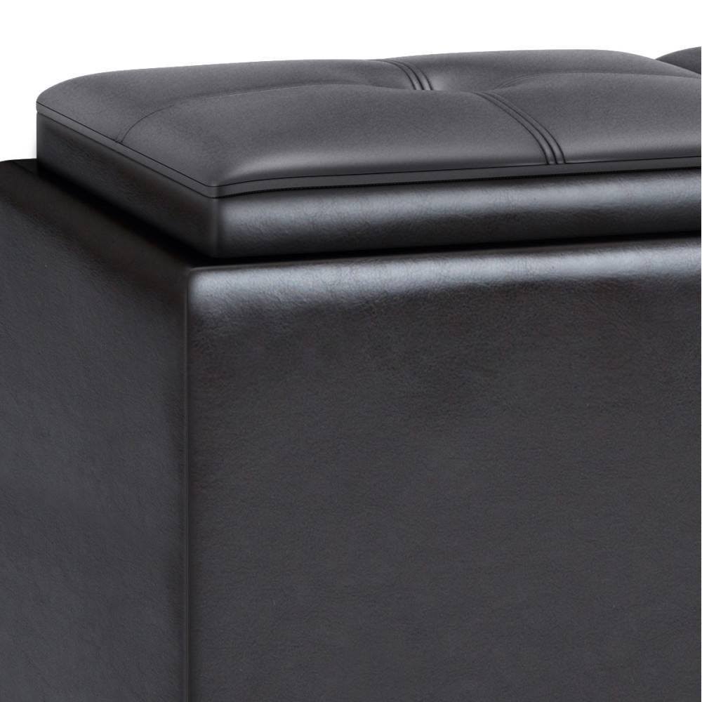 Tray Storage Ottoman with Lift Up Lids Tanners Brown Z369022