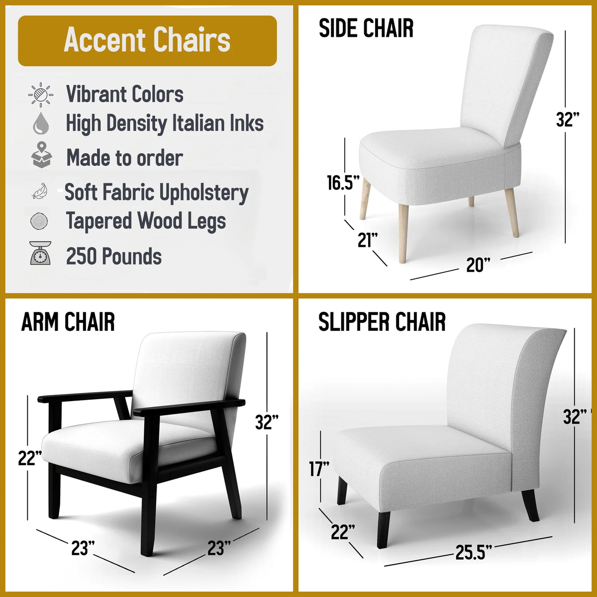 Upholstered Patterned Accent Chair and Arm Chair U108640