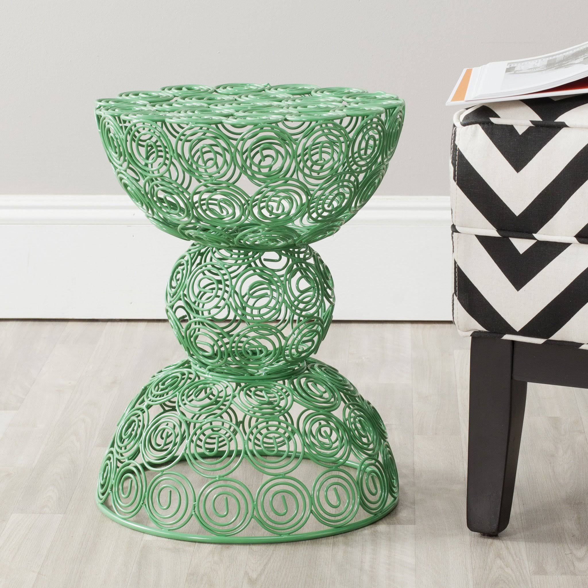 Green Iron Wire Stool R385326