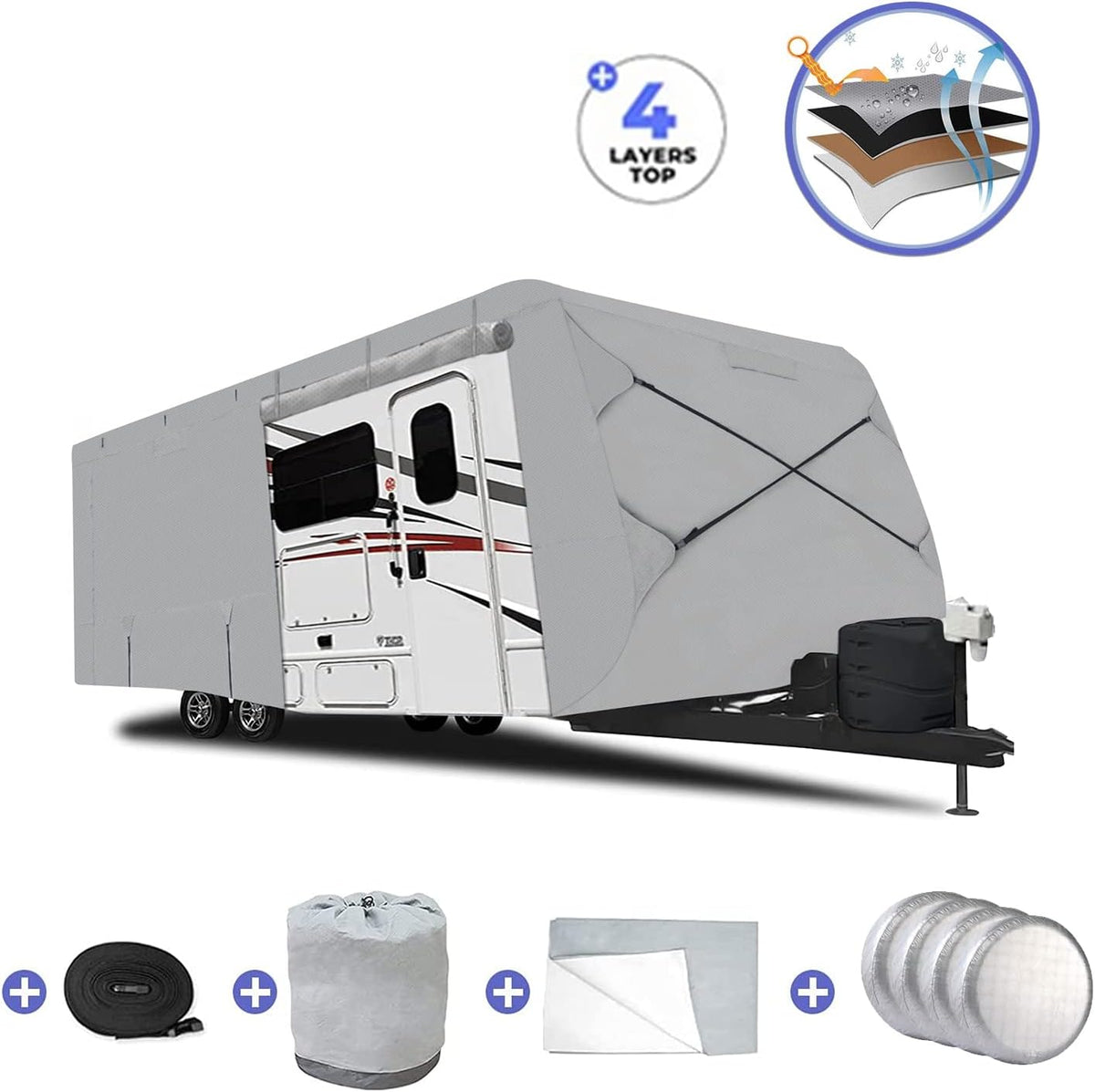 Thick 4 Layers Waterproof Travel Trailer Cover G425561