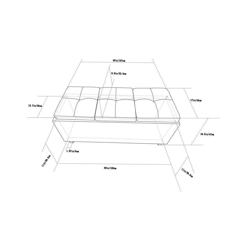 Tray Storage Ottoman with Lift Up Lids Tanners Brown Z369022