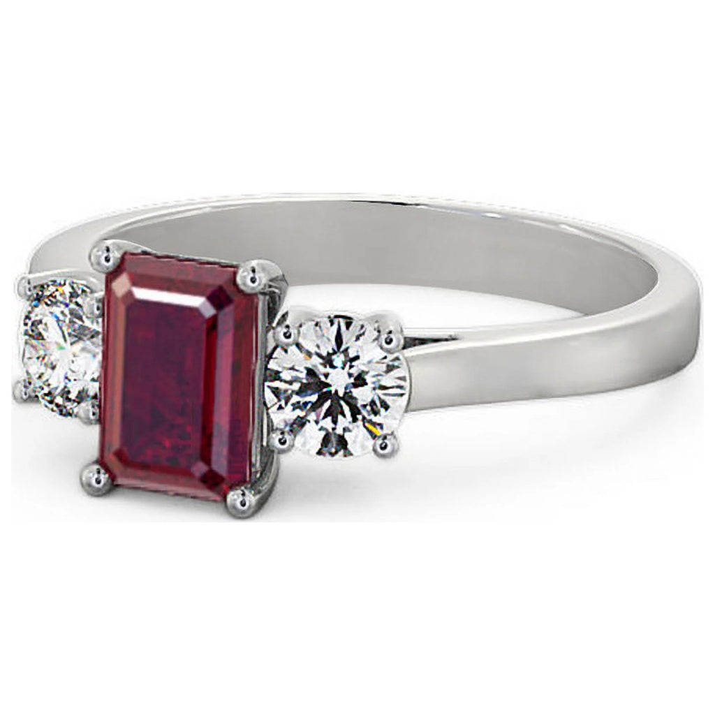 14K White Gold Three Stone Ring F6564