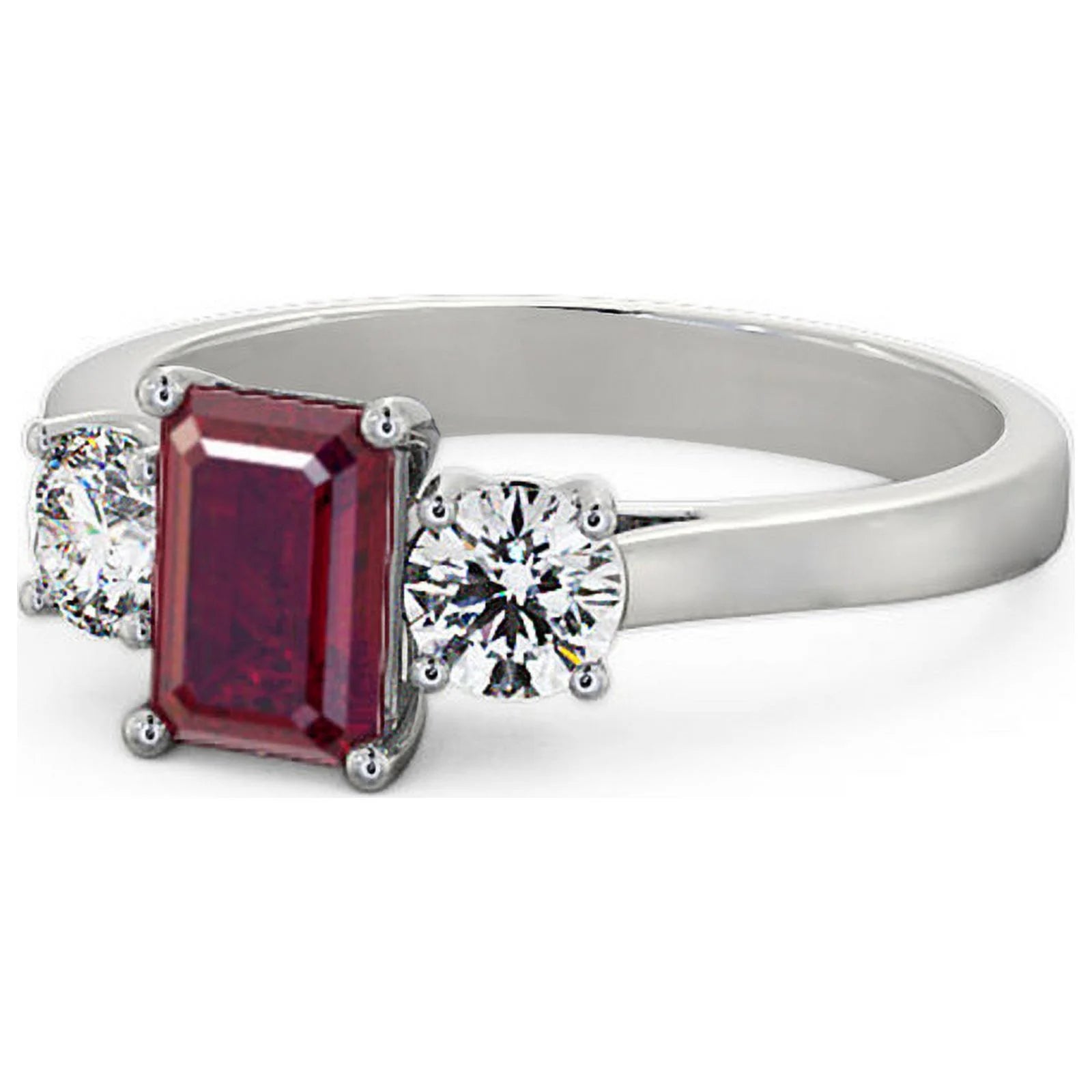 14K White Gold Three Stone Ring F6564