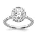 14K White Gold Oval Halo Engagement Ring N700876
