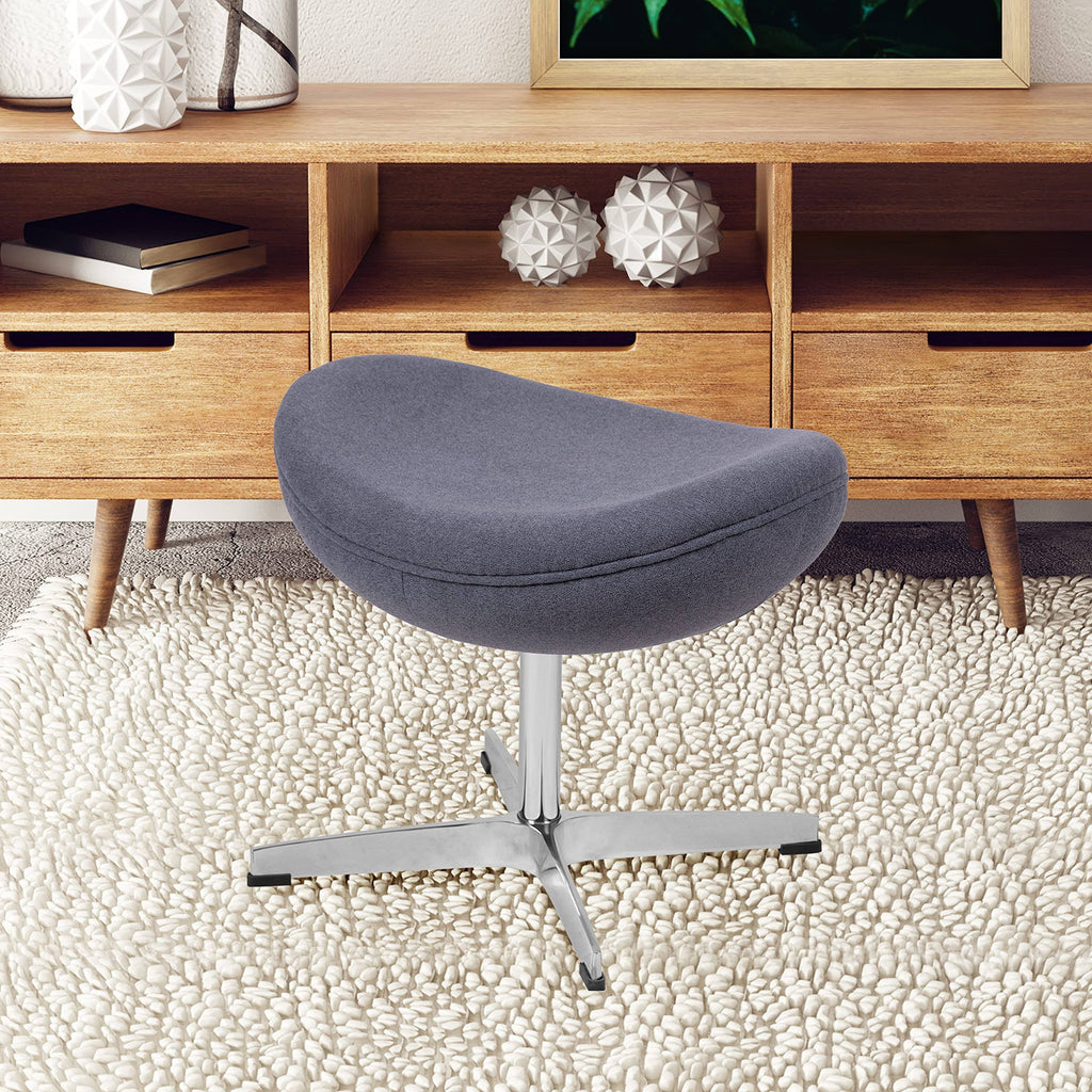 Gray Fabric Saddle Wing Ottoman Z2897