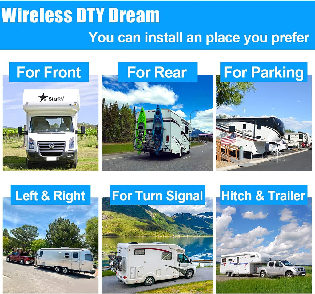 Wireless 4 Rear View Cameras with 7" Monitor for RVs E44569