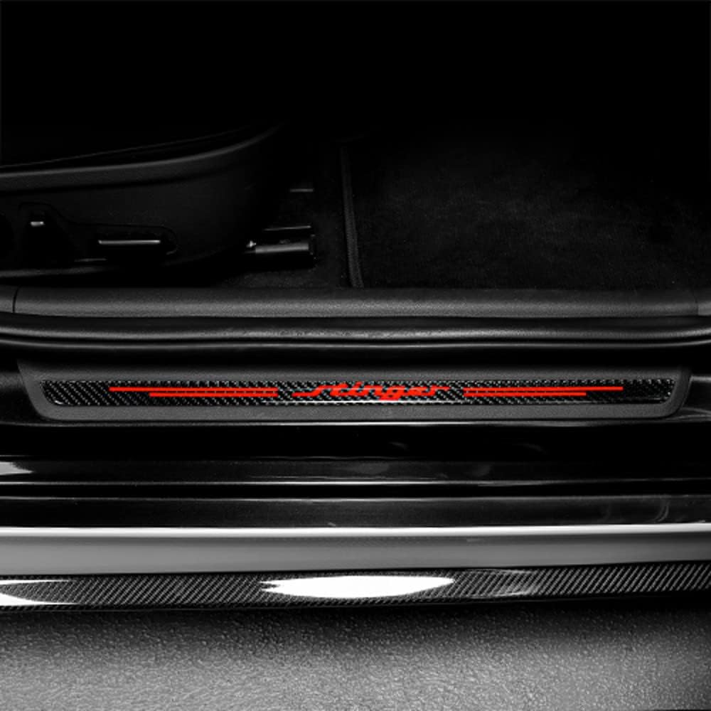 4PCS Carbon Fiber Door Entry Guards Sill Scuff Cover Panel Step Protector Sticker I2437