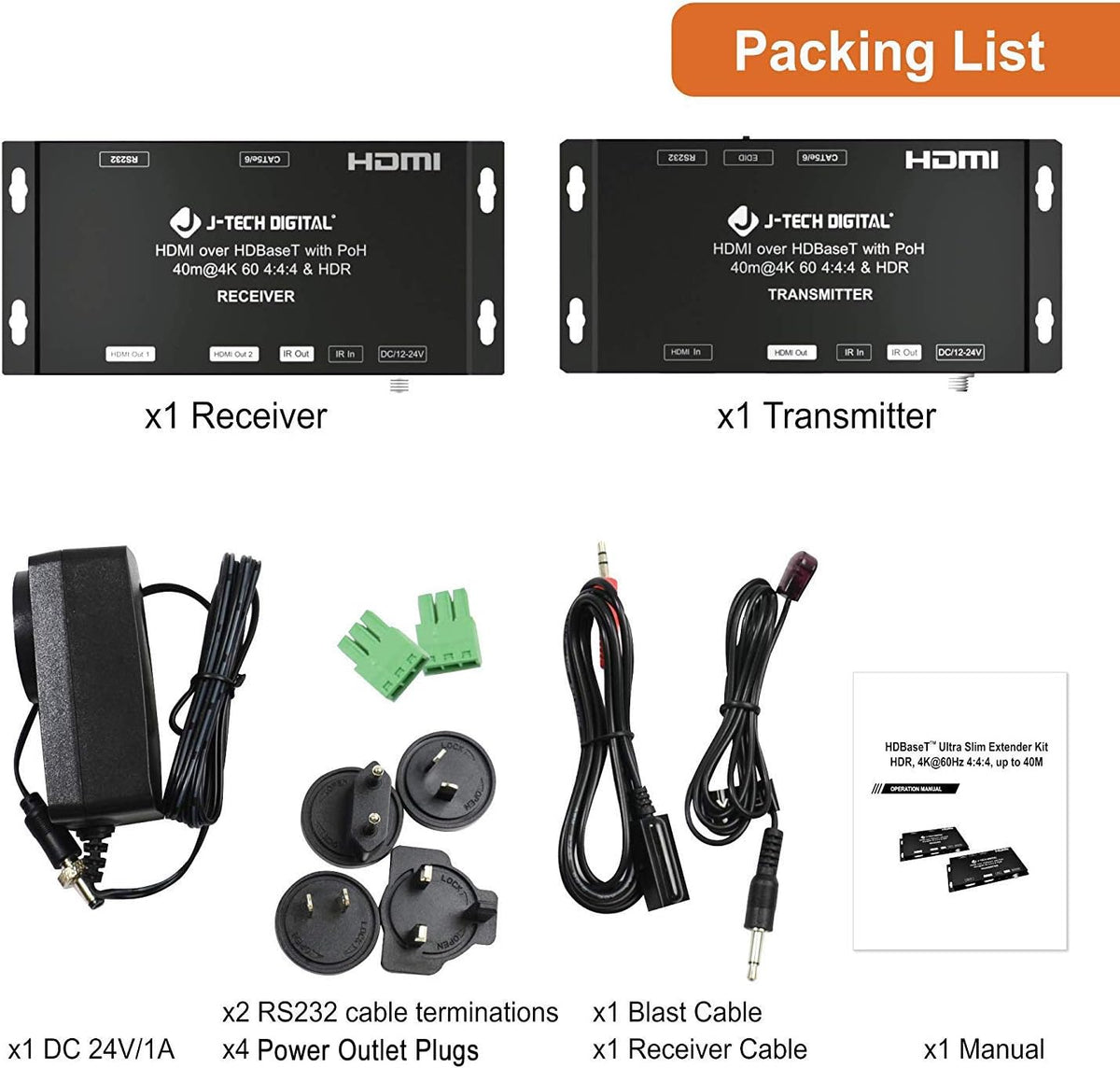 4K HDMI 2.0 Extender with Local Loop Out & Dual Outputs X25007