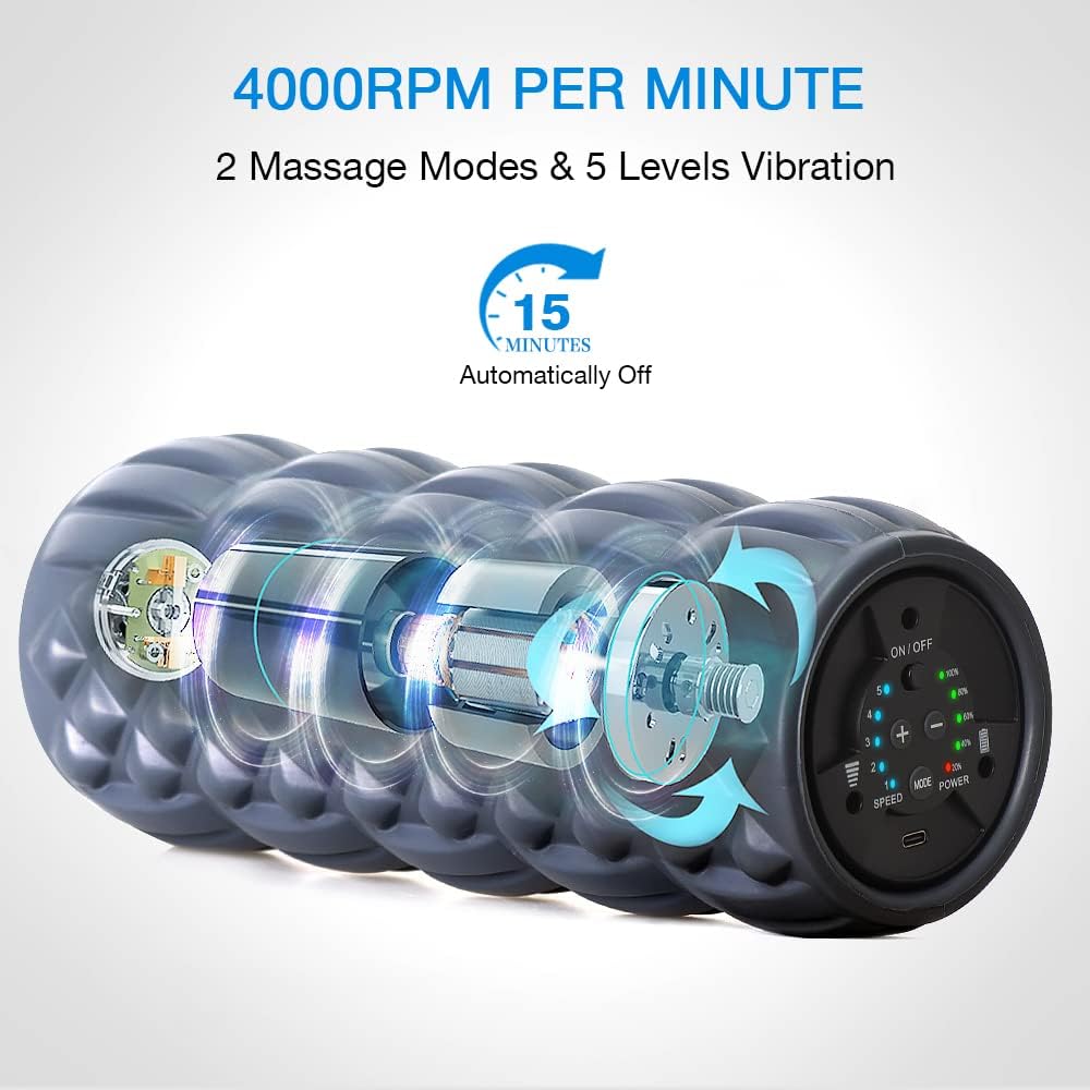 Vibrating Electric Foam Roller with Remote P9738