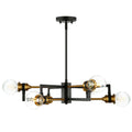 Black/Gold 6-Light Chandelier L9349