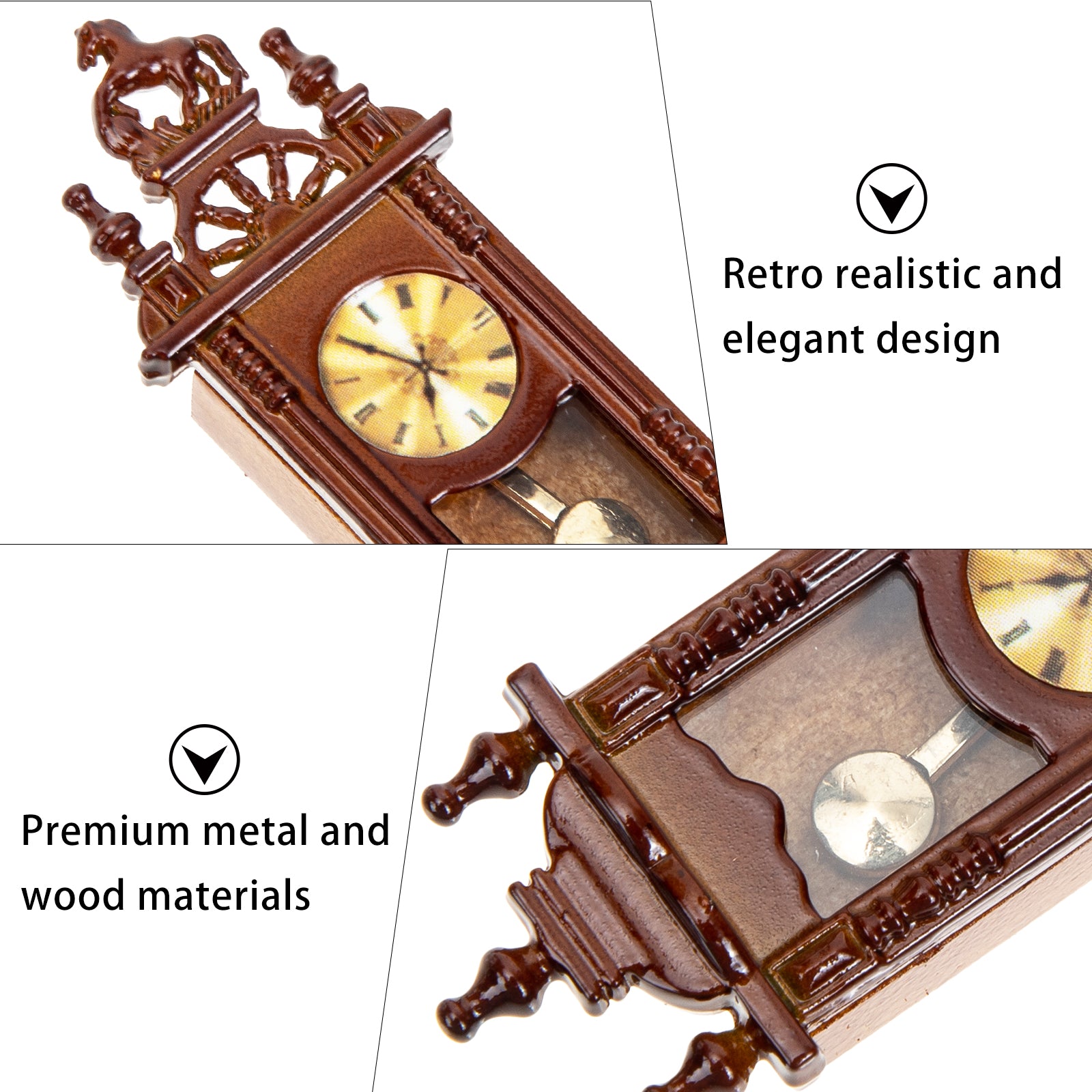Metal Dollhouse Hanging Clock Toy Doll Furniture B393