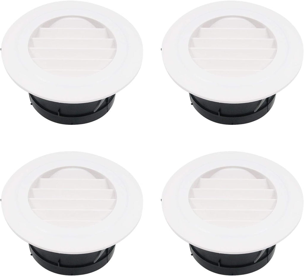 4PCS Round Plastic Air Vent Ceiling Vent Cover 94mm Pack of 2 L27724