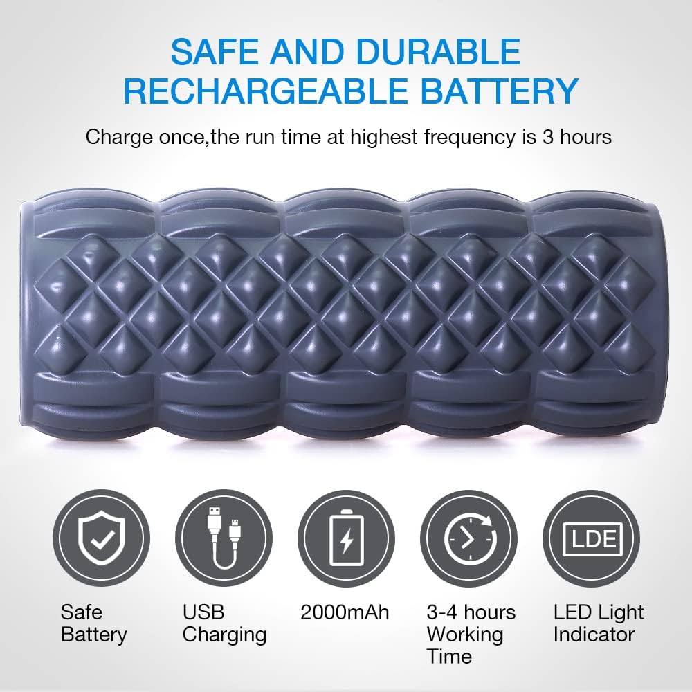 Vibrating Electric Foam Roller with Remote P9738