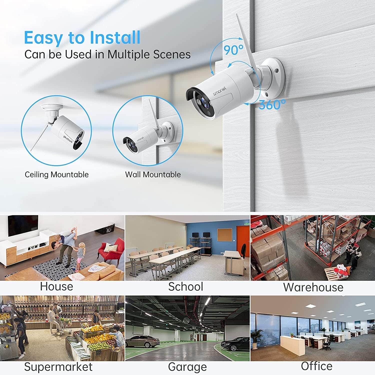 3MP 8CH Wireless Security Camera System with 12" Monitor, 4Pcs Outdoor Indoor IP Cameras Z53510