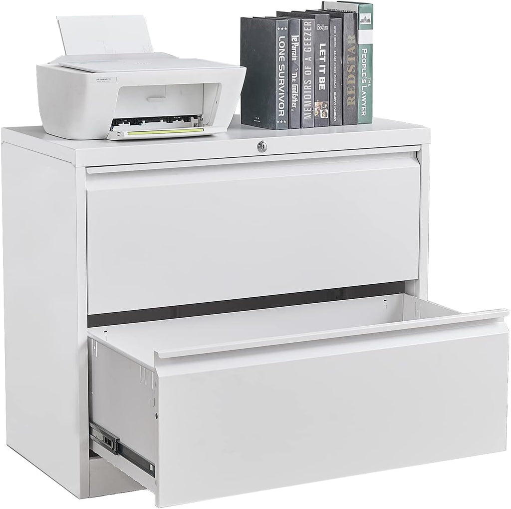 2 Drawer Black Steel Lateral File Cabinet with Lock K4949