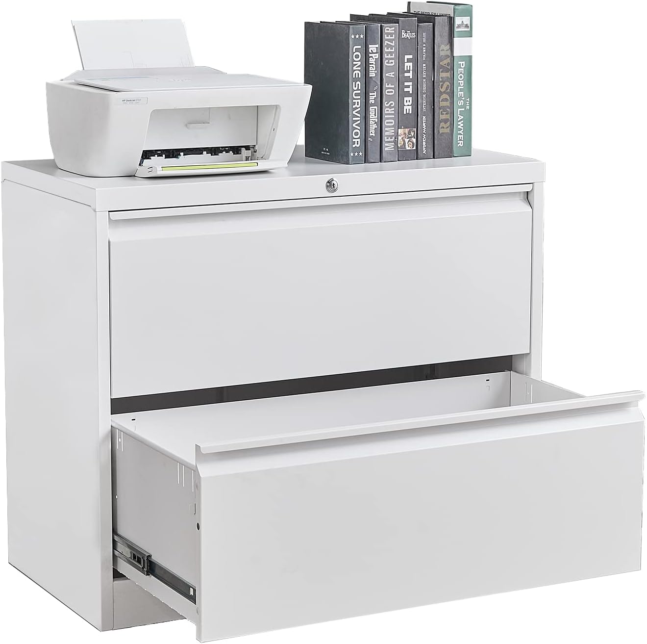 2 Drawer Black Steel Lateral File Cabinet with Lock K4949