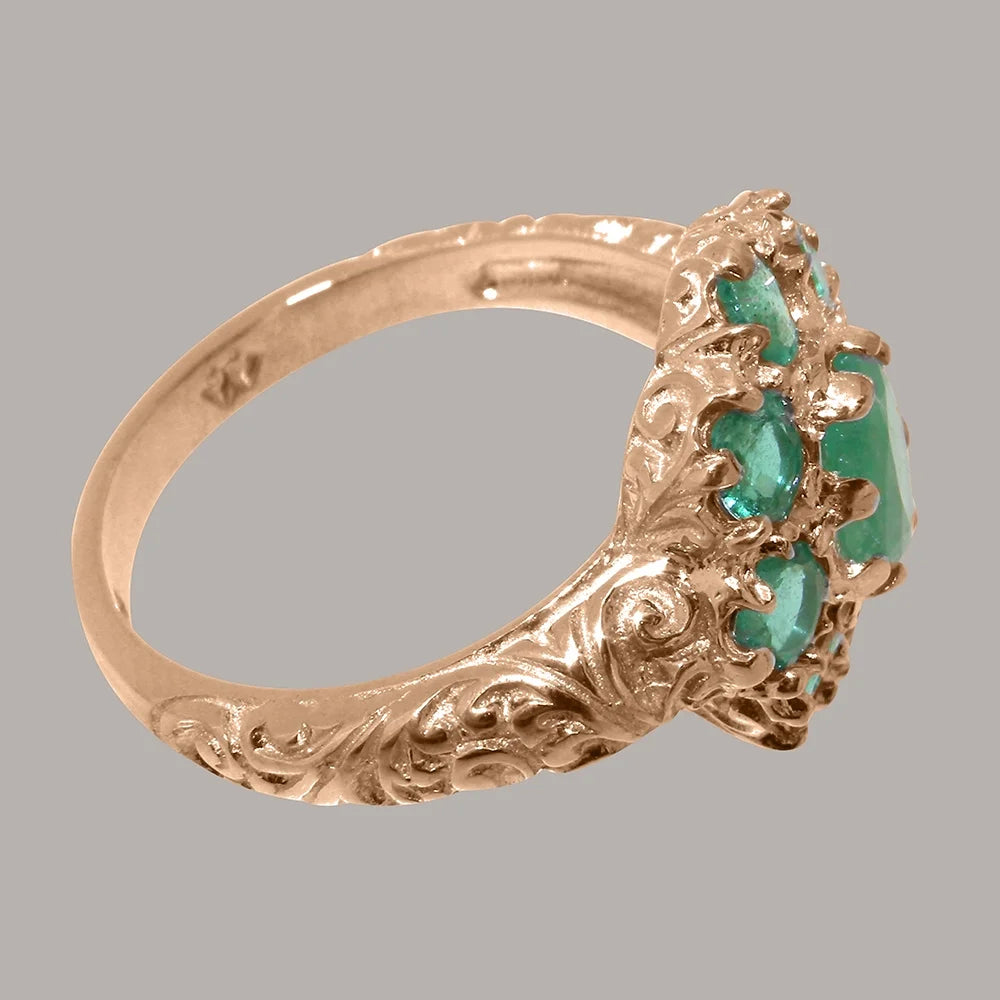 18k Rose Gold Natural Emerald Statement Ring T9730