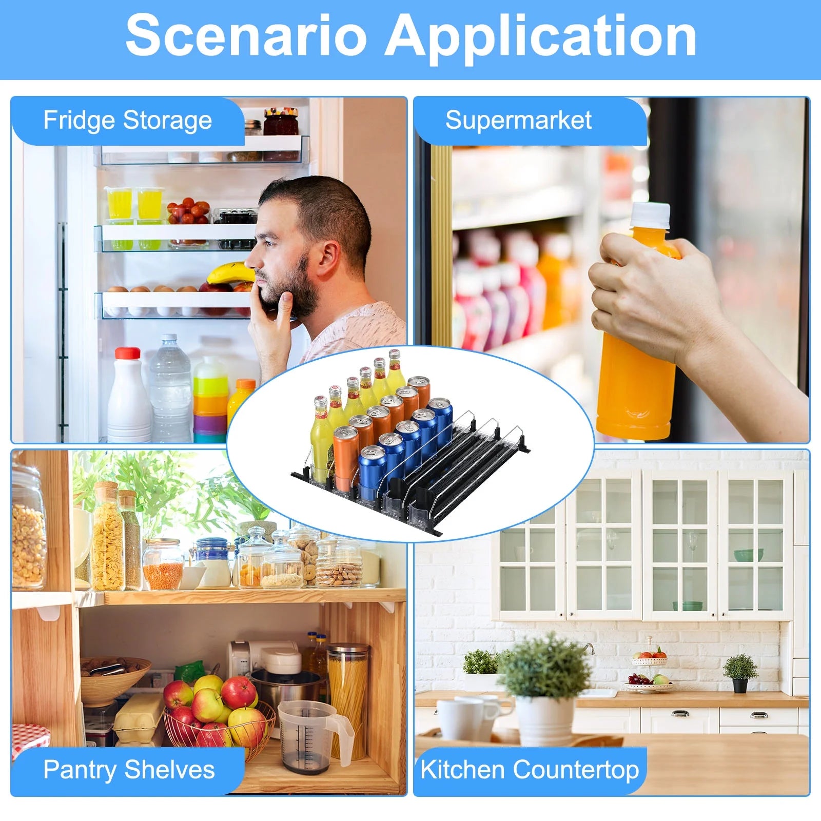 5pcs Black Soda Can Organizer E28983