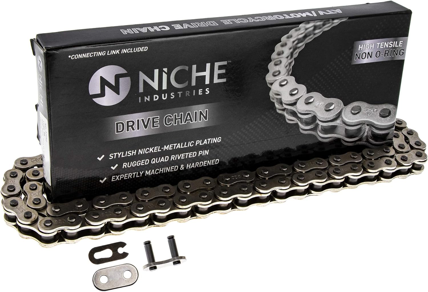 Drive Sprocket Chain Combo Front 16 Rear 47 Tooth 520NZ Standard 112 Links Pack of 2 G735