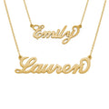 18k Gold Plated Silver Custom Name Necklace with 16'' + 2" Chain R880
