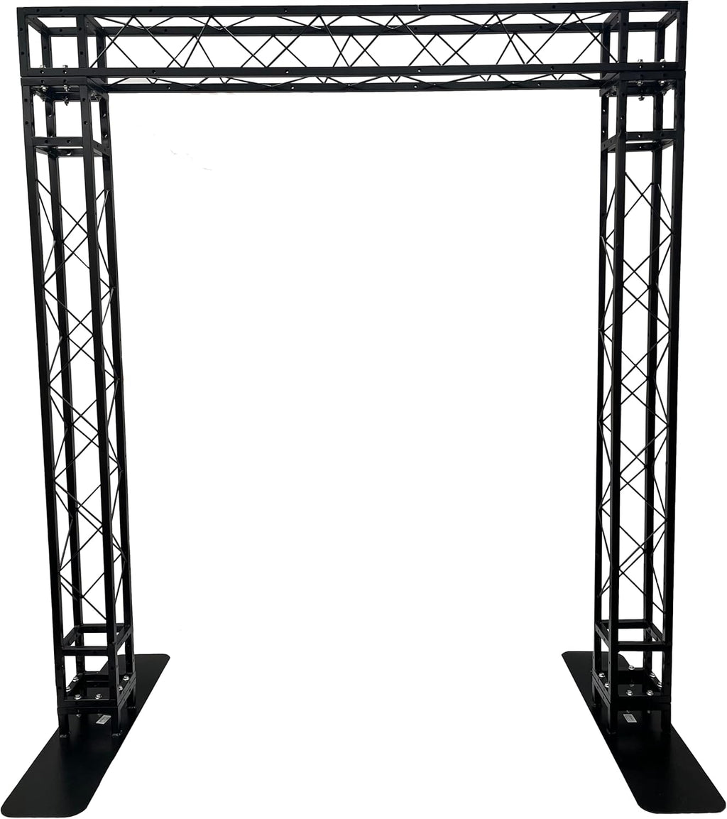 Black Square Metal Arch Truss 8 Ft. Width 7 ft. Height Portable DJ Lighting System N8212