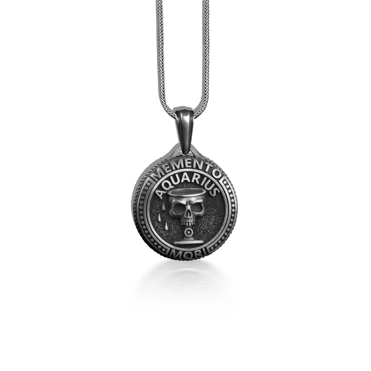 Silver Skull Zodiac Necklace A221692