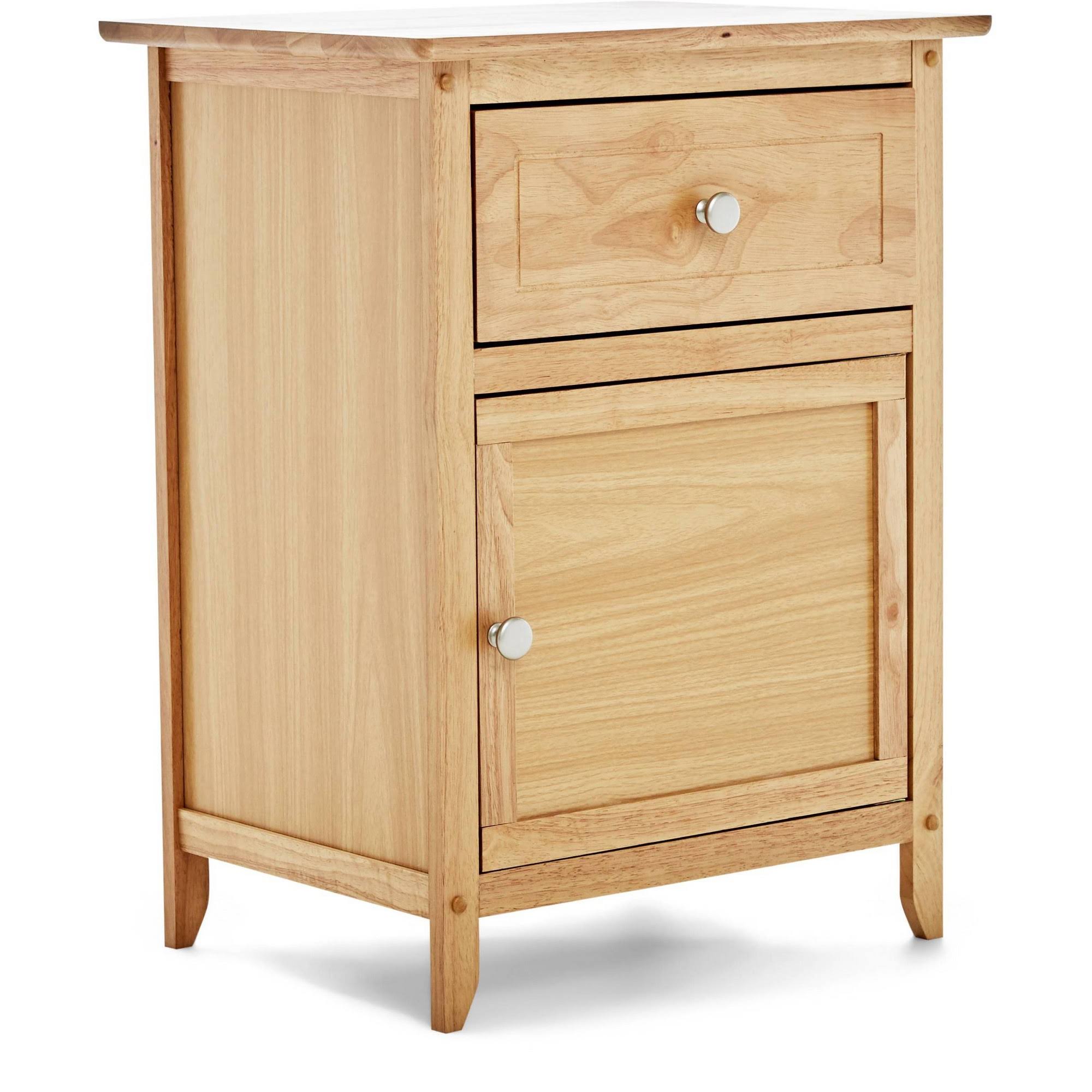Brown Side Table with Single Drawer and Storage Cabinet X51115
