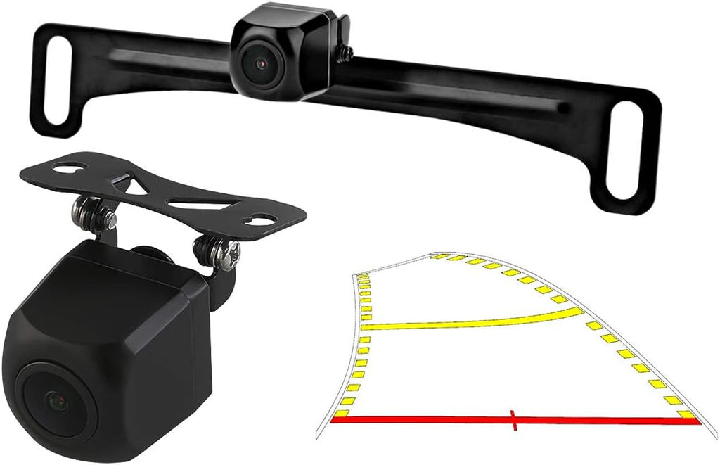License Plate Backup Camera with Dynamic Moving Guide Line, Waterproof Night Vision Rear View Camera Pack of 2 M499783
