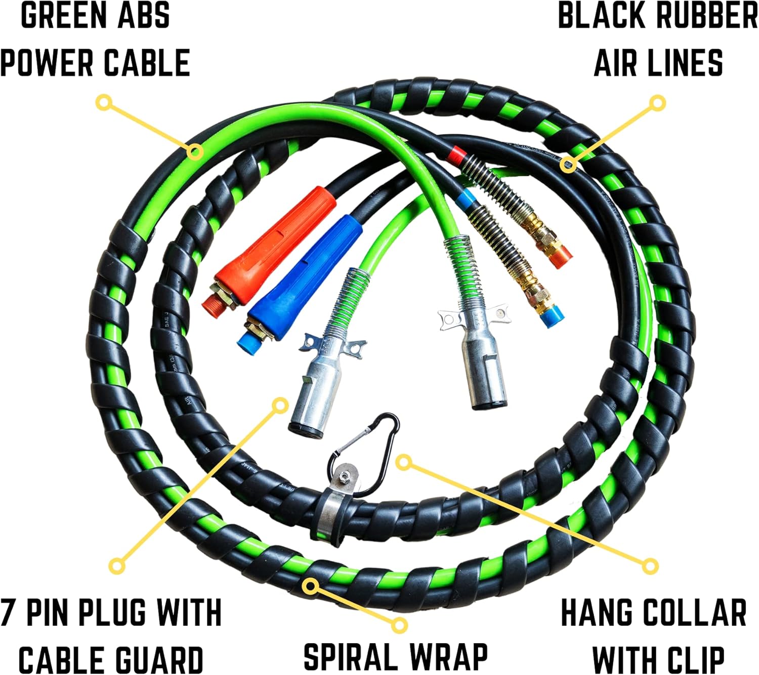 12 Ft 3-in-1 ABS Electrical and Rubber Air Line Hose Assemblies N78128
