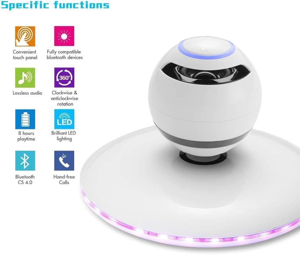 White Magnetic Levitating Bluetooth Speaker S3295