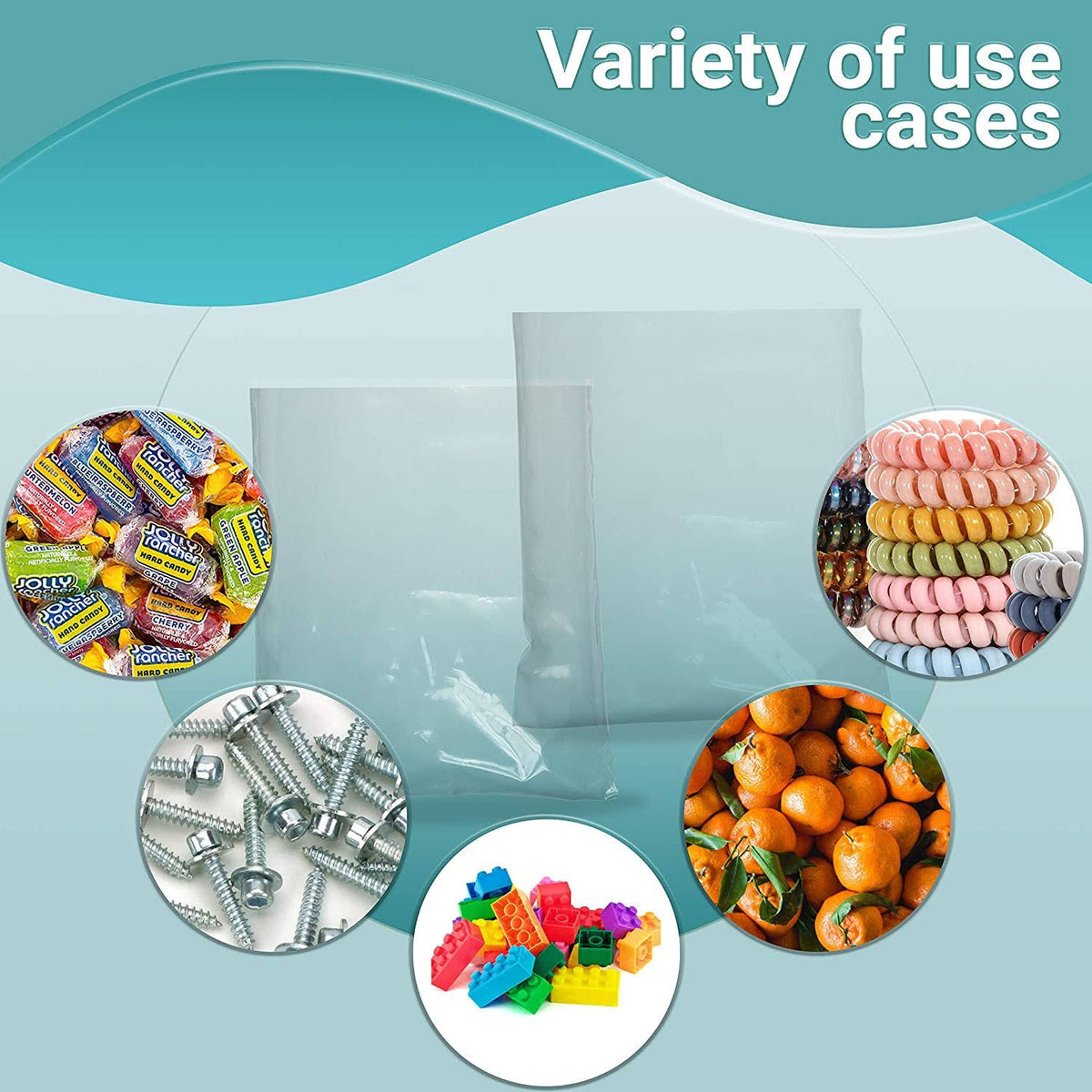1000 Pack Clear Flat Open Top Poly Bags 6 Mil O67379