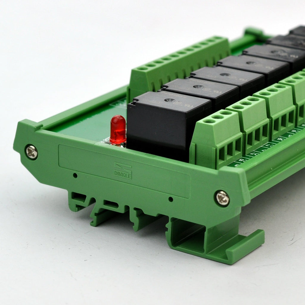 DIN Rail Mount 8 SPDT Power Relay Interface Module, DC 12V, Pack of 2 W815