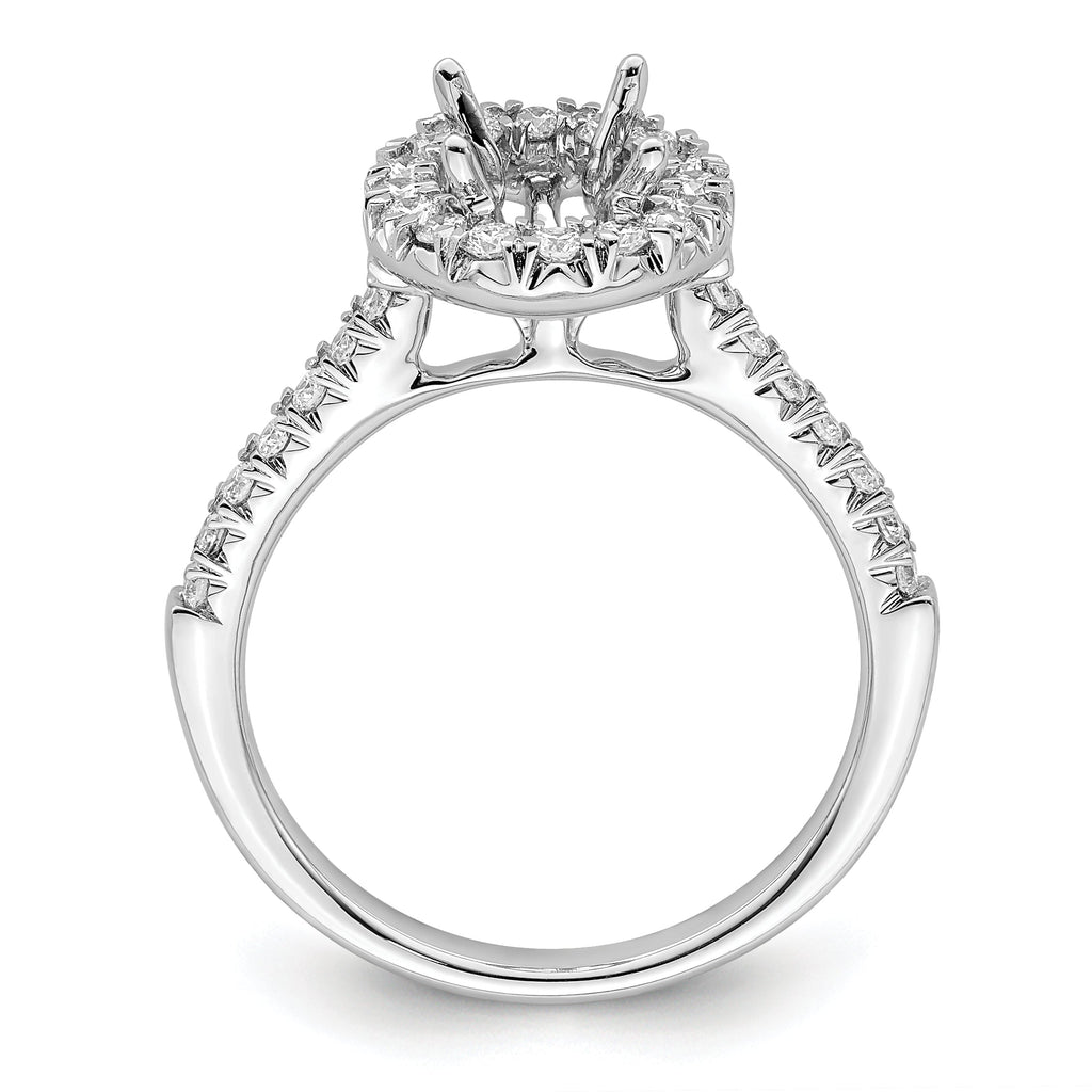 14K White Gold Oval Halo Engagement Ring N700876